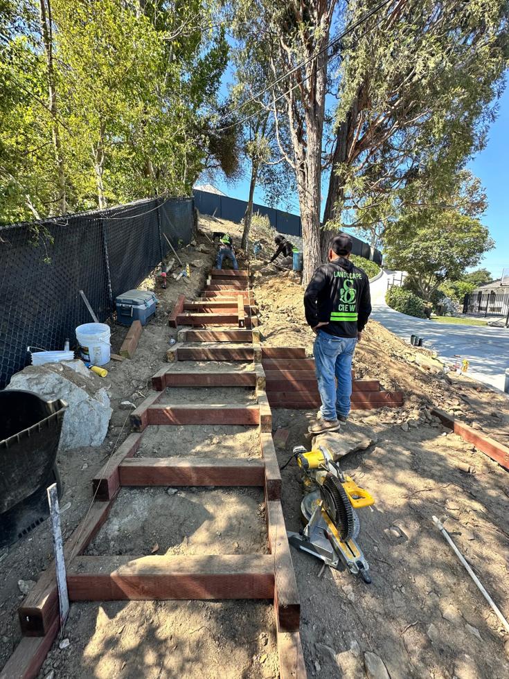 SoCal Landscape & Trees crew working on a rebuild project
